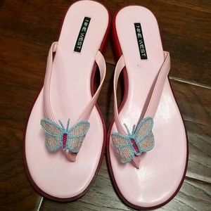 Pink butterfly Nine West sandals
